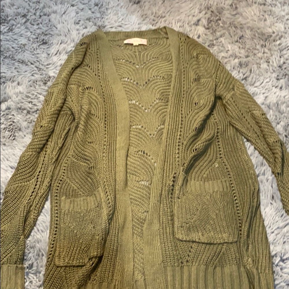 Olive green cardigan